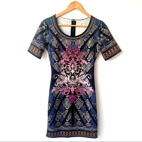 NWT JEALOUS TOMATO STRETCH SCUBA RETRO PRINT DRESS - Picture 1 of 8